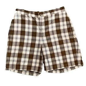 Turnbury Brown Plaid Cotton Shorts 36